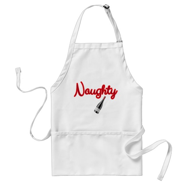 Naughty with Wine Bottle Standard Apron (Front)