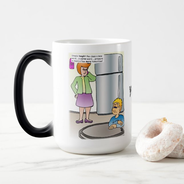 Naughty Words Magic Mug (With Donut)