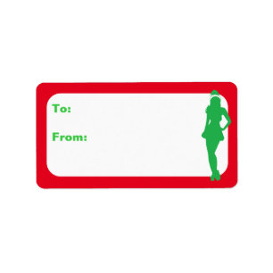Naughty Xmas Elf Label