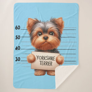 Naughty Yorkshire Terrier Sherpa Blanket