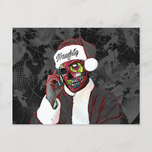 Naughty Zombie Christmas Postcard