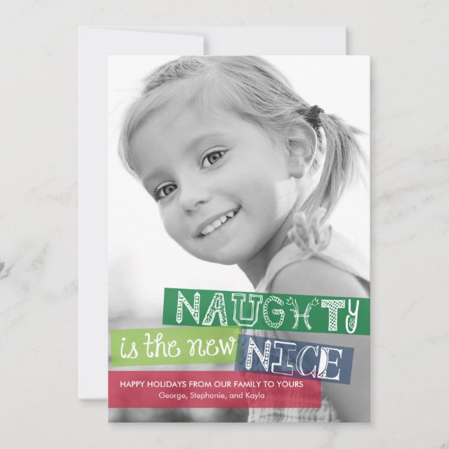 NaughtyIs The New Nice Holiday Photo Cards (Front)