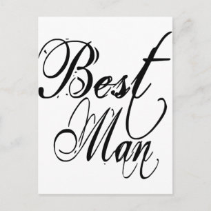Naughy Grunge Script - Best Man Black Postcard