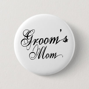Naughy Grunge Script - Groom's Mum Black 6 Cm Round Badge