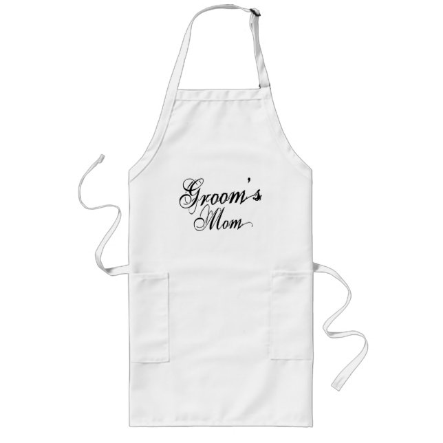 Naughy Grunge Script - Groom's Mum Black Long Apron (Front)