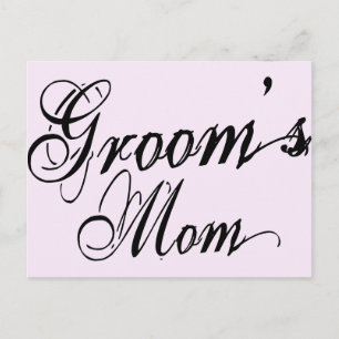 Naughy Grunge Script - Groom's Mum Black Postcard