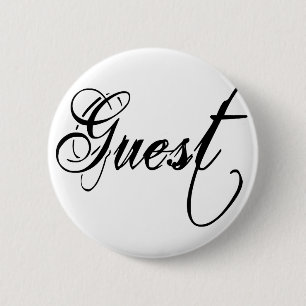 Naughy Grunge Script - Guest Black 6 Cm Round Badge