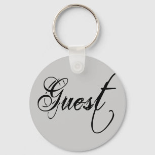Naughy Grunge Script - Guest Black Key Ring