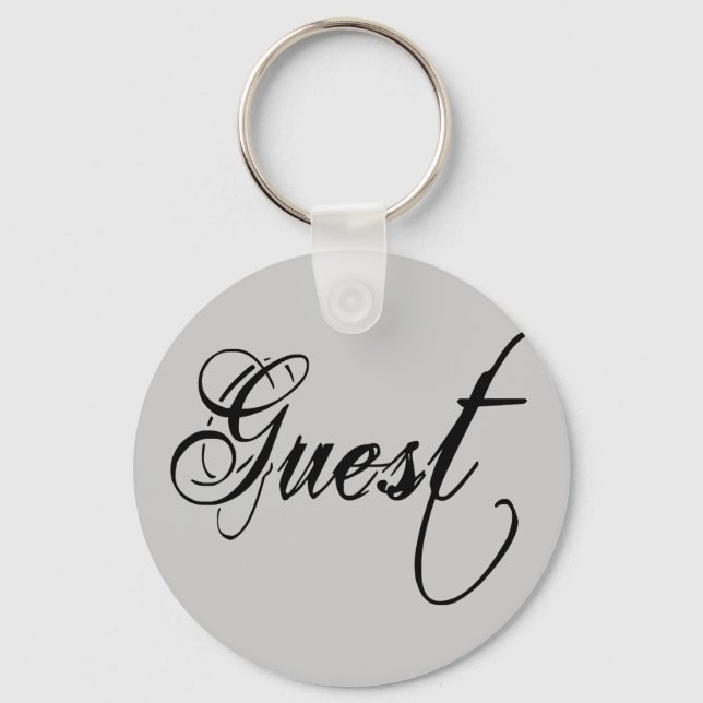 Naughy Grunge Script - Guest Black Key Ring (Front)