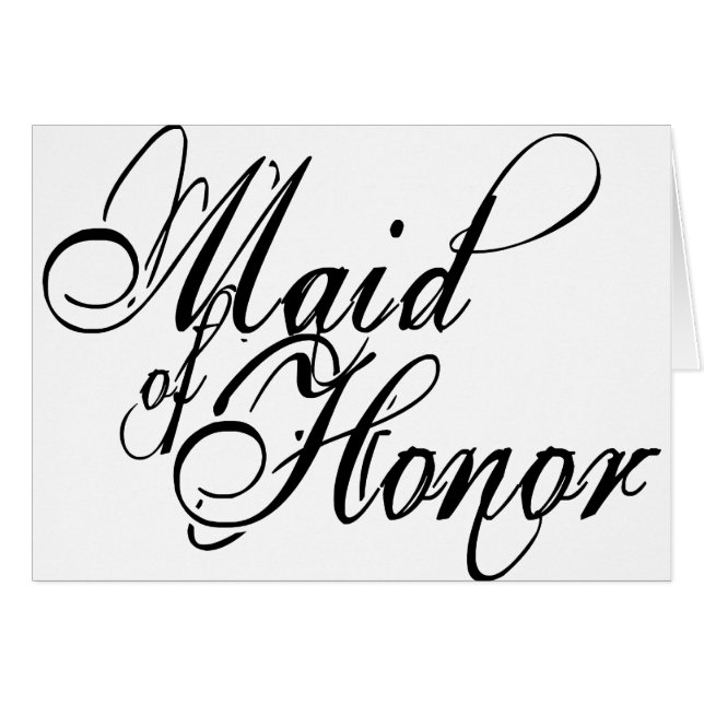 Naughy Grunge Script - Maid Of Honour Black (Front Horizontal)