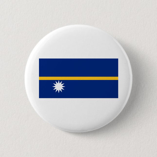 Nauru Flag 6 Cm Round Badge (Front)