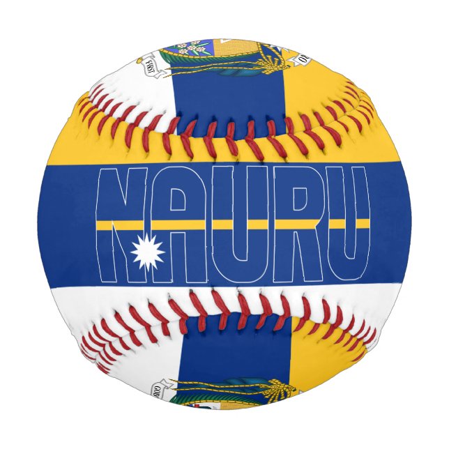Nauru Flag and Coat of Arms Patriotic Baseball (Front)