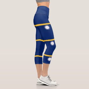 Nauru Flag Capri Leggings