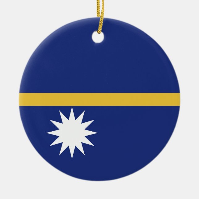 Nauru flag ceramic ornament (Front)