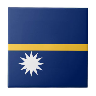 Nauru Flag Ceramic Tile