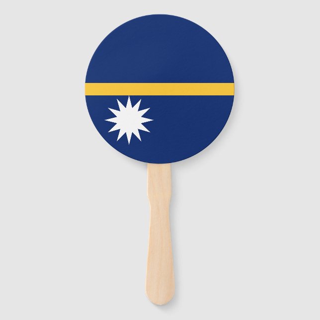 Nauru Flag Hand Fan (Front)