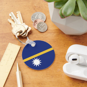 Nauru flag key ring