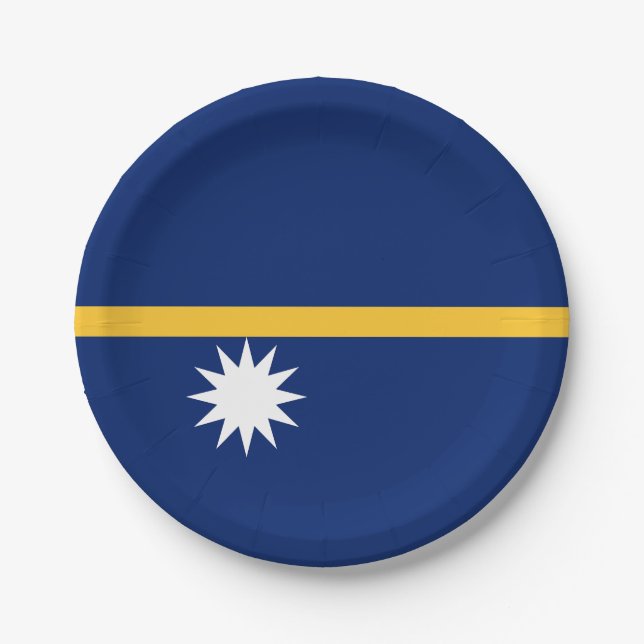 Nauru Flag Paper Plate (Front)