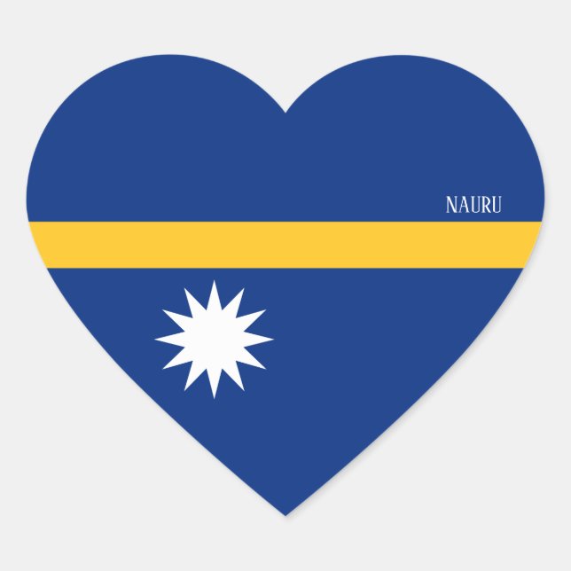 Nauru Flag Splendid Patriotic Heart Sticker (Front)