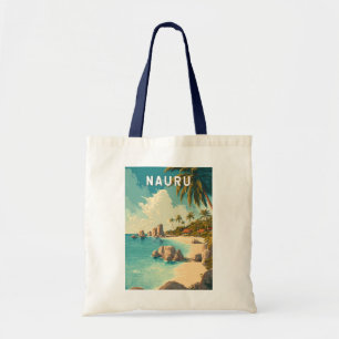 Nauru Illustration Travel Art Vintage Tote Bag