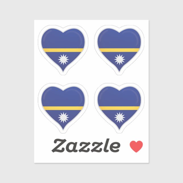 Nauru love flag pride heart sticker (Sheet)
