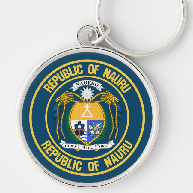 Nauru Round Emblem Key Ring (Front)
