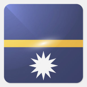 Nauru square glossy flag sticker