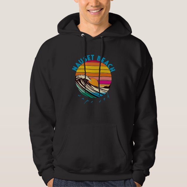 Nauset Beach Retro 1980s Style Cape Cod Beach Hoodie (Front)