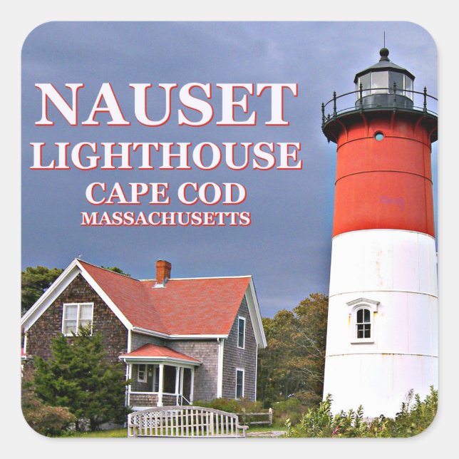 Nauset Lighthouse, Cape Cod Massachusetts Stickers (Front)