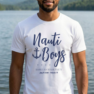 Nauti Boys Anchor Nautical Bachelor Party T-Shirt