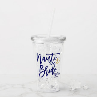 Nauti Bride Funny Coastal Bachelorette Party Acrylic Tumbler