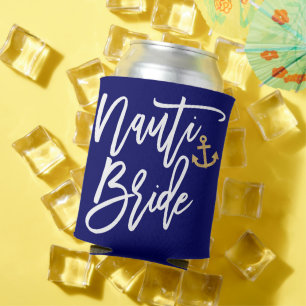 Nauti Bride Funny Nautical Bachelorette Party Can Cooler