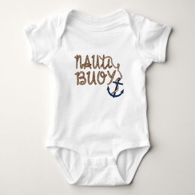 Nauti Buoy Nautical Boat with anchor Baby Bodysuit (Front)