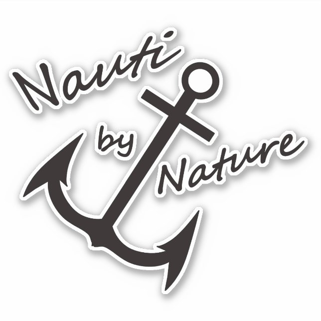 Nauti by Nature Nautical Anchor Vinyl Sticker (Front)