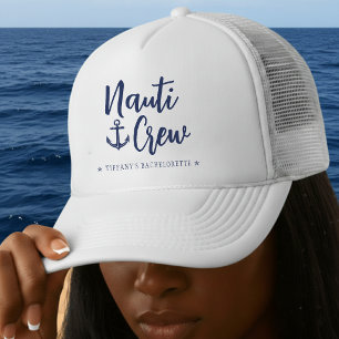 Nauti Crew Anchor Nautical Bachelorette Party Trucker Hat