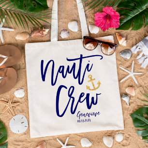 Nauti Crew   Nautical Bridesmaid  Tote Bag