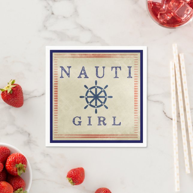 Nauti Girl Coastal Paper Napkin (Insitu)