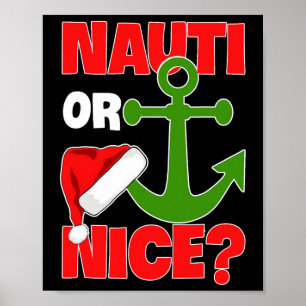 Nauti Naugty Or Nice Santa Xmas Cruise Boating Sai Poster