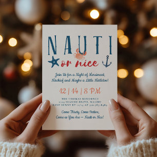 Nauti or Nice Nautical Christmas Party  Invitation