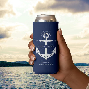 Nauti Things Before the Ring Anchor Bachelor Party Seltzer Can Cooler