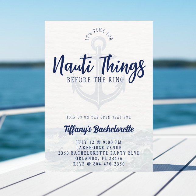 Nauti Things Before the Ring Anchor Bachelorette Invitation (Creator Uploaded)