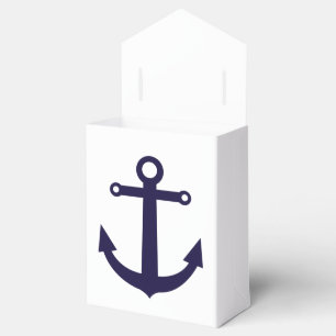 Nautial Anchor Navy Blue Wedding Favour Boxes