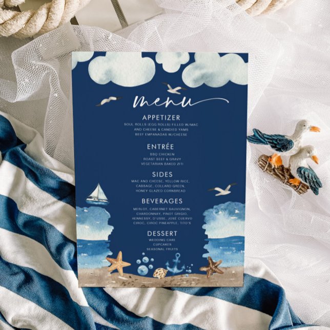 Nautica Navy Baby Shower Menu Invitation (Creator Uploaded)