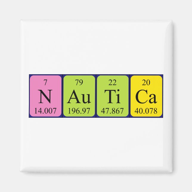 Nautica periodic table name magnet (Front)