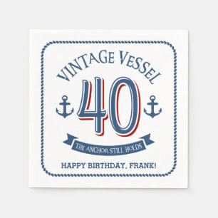 Nautical 40th Birthday Napkin