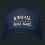 Nautical Admiral Your Boat Name Cap Blue<br><div class="desc">Nautical Blue Admiral Your Boat Name Personalised Baseball Cap</div>