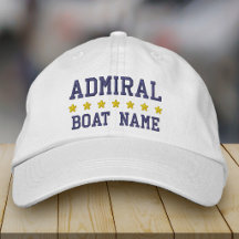 Nautical Admiral Your Boat Name White