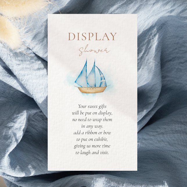 Nautical Adventure Baby Shower Display Shower Enclosure Card (Creator Uploaded)