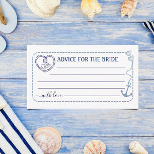 Nautical Advice for The Bride Bridal Shower Anchor Enclosure Card