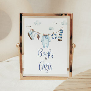 Nautical Ahoy Baby Shower Books and Gifts Poster